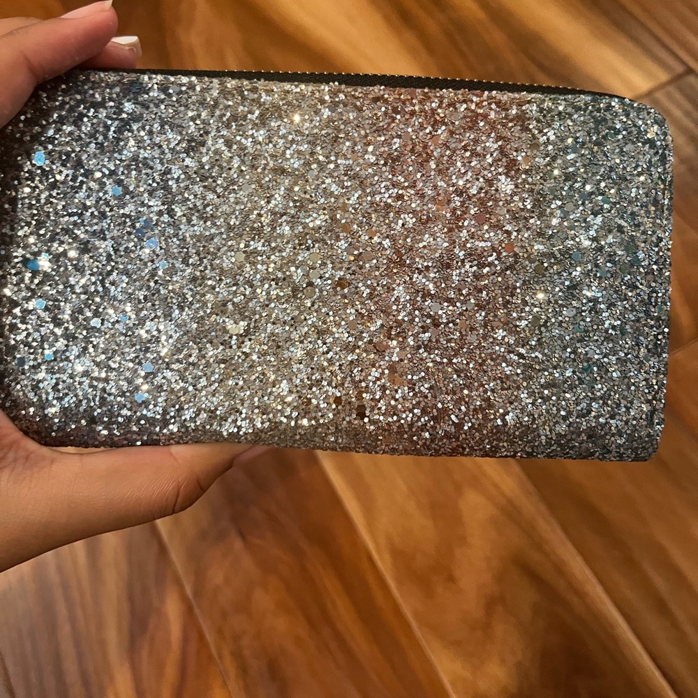 Silver Glitter Clutch Wallet